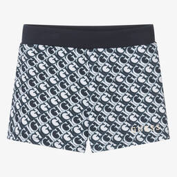 Guess-Teen Girls Blue & White Cotton Shorts | Childrensalon Outlet