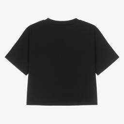 Guess-تيشيرت كروب تينز بناتي قطن جيرسي لون أسود | Childrensalon Outlet