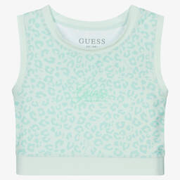 Guess-Teen Girls Green Cropped Top | Childrensalon Outlet