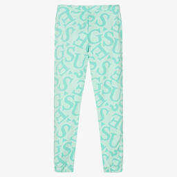 Guess-Teen Girls Green Logo Joggers | Childrensalon Outlet