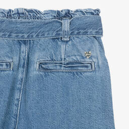 Guess-Teen Girls Mid-Blue Denim Wide Leg Jeans | Childrensalon Outlet