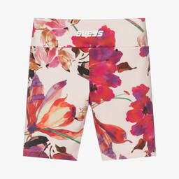Guess-Teen Girls Pink Floral Cycling Shorts | Childrensalon Outlet