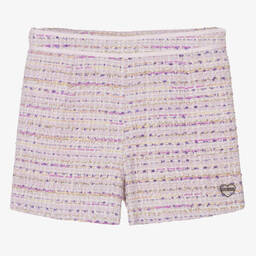 Guess-شورت تويد لون زهري وبنفسجي للمراهقات | Childrensalon Outlet