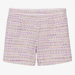 Guess-شورت تويد لون زهري وبنفسجي للمراهقات | Childrensalon Outlet