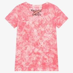 Guess-Teen Girls Pink Tie-Dye Banksy T-Shirt | Childrensalon Outlet