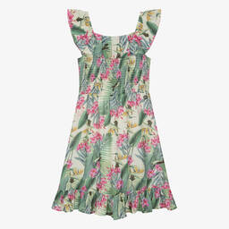 Guess-Вискозное платье с тропическим принтом для девочек-подростков | Childrensalon Outlet