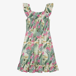 Guess-Вискозное платье с тропическим принтом для девочек-подростков | Childrensalon Outlet