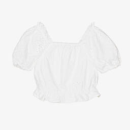 Guess-Teen Girls White Broderie Anglaise Blouse | Childrensalon Outlet