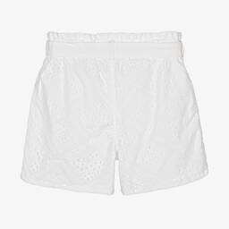 Guess-Teen Girls White Broderie Anglaise Shorts | Childrensalon Outlet