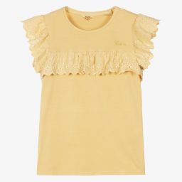 Guess-Желтая футболка для девочек-подростков | Childrensalon Outlet