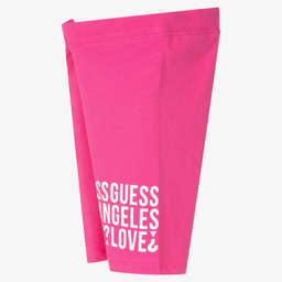 Guess-شورت تينز بناتي قطن عضوي جيرسي لون زهري فوشيا | Childrensalon Outlet