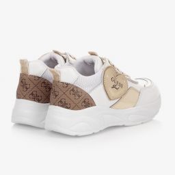 جيس-ترينرز تينز بناتي جلد وقماش لون أبيض وذهبي | Childrensalon Outlet