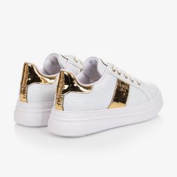 Guess-Teen White & Gold Trainers | Childrensalon Outlet