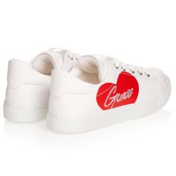 Guess-Teen White Logo Trainers | Childrensalon Outlet