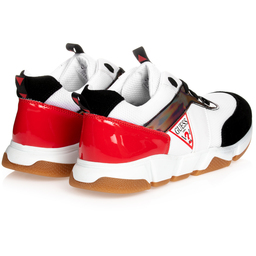 Guess-Teen White & Red Trainers | Childrensalon Outlet