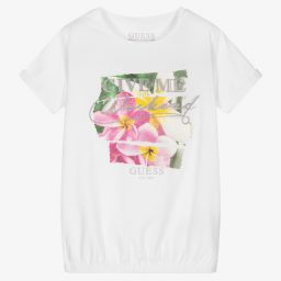 Guess-White Floral Logo T-Shirt | Childrensalon Outlet