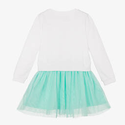 Guess-White & Green Tulle Dress | Childrensalon Outlet