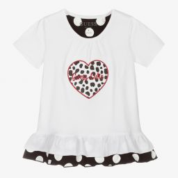 Guess-Белая футболка с сердцем | Childrensalon Outlet