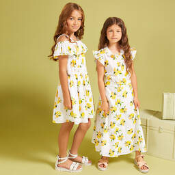 Guess-Белая юбка с желтыми лимонами | Childrensalon Outlet
