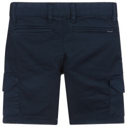 Hackett London-Blue Cotton Cargo Shorts  | Childrensalon Outlet