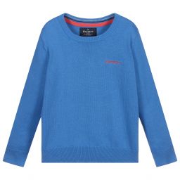 هاكيت London-Blue Cotton Logo Sweater | Childrensalon Outlet