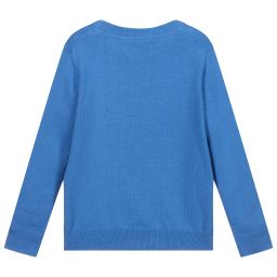 هاكيت London-Blue Cotton Logo Sweater | Childrensalon Outlet