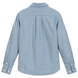هاكيت London-Blue Cotton Shirt | Childrensalon Outlet
