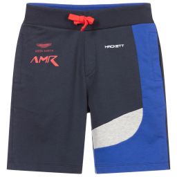 Hackett Aston Martin Racing-Boys Blue Cotton Shorts | Childrensalon Outlet