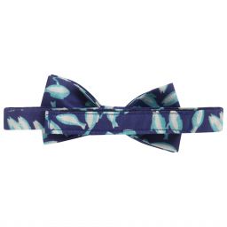 هاكيت London-Boys Blue Silk Bow Tie (9cm) | Childrensalon Outlet