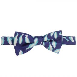 هاكيت London-Boys Blue Silk Bow Tie (9cm) | Childrensalon Outlet