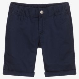 Hackett London-Boys Navy Blue Cotton Shorts  | Childrensalon Outlet