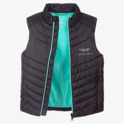 Hackett Aston Martin Racing-Boys Navy Blue Padded Gilet | Childrensalon Outlet