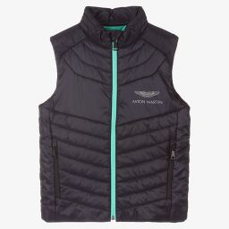 Hackett Aston Martin Racing-Boys Navy Blue Padded Gilet | Childrensalon Outlet