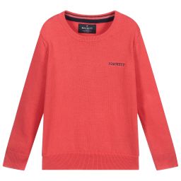 هاكيت London-Red Cotton Logo Sweater | Childrensalon Outlet
