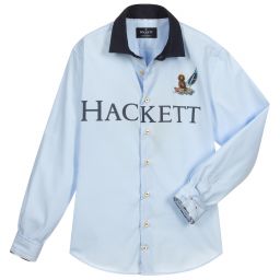 هاكيت London-قميص تينز ولادي قطن بوبلين لون أزرق | Childrensalon Outlet