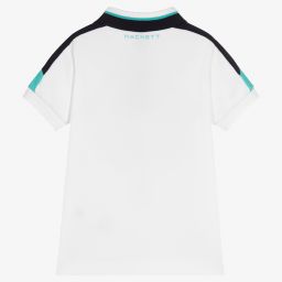 Hackett Aston Martin Racing-White Cotton Logo Polo Shirt | Childrensalon Outlet