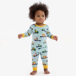 هاتلي-بيجاما قطن لون أزرق فاتح للمواليد | Childrensalon Outlet