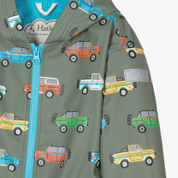 Hatley-Baby Boys Green Cars Hooded Raincoat | Childrensalon Outlet