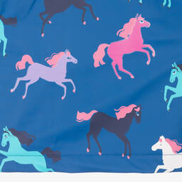 Hatley-Baby Girls Blue Horse Raincoat | Childrensalon Outlet