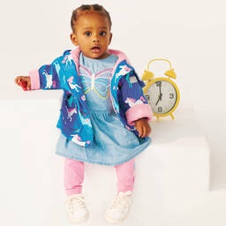 Hatley-Baby Girls Blue Horse Raincoat | Childrensalon Outlet