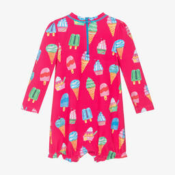 Hatley-Baby Girls Pink Ice Cream Sun Suit (UPF50+) | Childrensalon Outlet