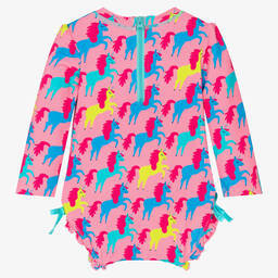Hatley-Baby Girls Pink Unicorn Swimsuit (UPF50+) | Childrensalon Outlet