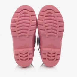 هاتلي-بوت واقي من المطر مطاط لون أزرق وزهري للبنات | Childrensalon Outlet