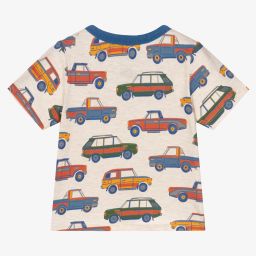 Hatley-Boys Beige Cotton Cars T-Shirt | Childrensalon Outlet