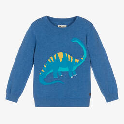 هاتلي-بلوفر أطفال ولادي قطن محبوك لون أزرق | Childrensalon Outlet