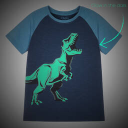 Hatley-Boys Blue Cotton Dinosaur T-Shirt | Childrensalon Outlet