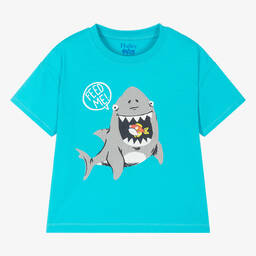Hatley-Boys Blue Cotton Shark T-Shirt | Childrensalon Outlet