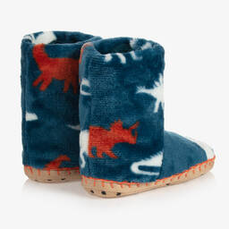 Hatley-Boys Blue Dino Slippers | Childrensalon Outlet