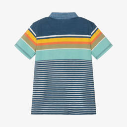 Hatley-Boys Blue Multi-Stripe Cotton Polo | Childrensalon Outlet
