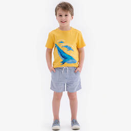 Hatley-Boys Blue Stripe Cotton Shorts | Childrensalon Outlet